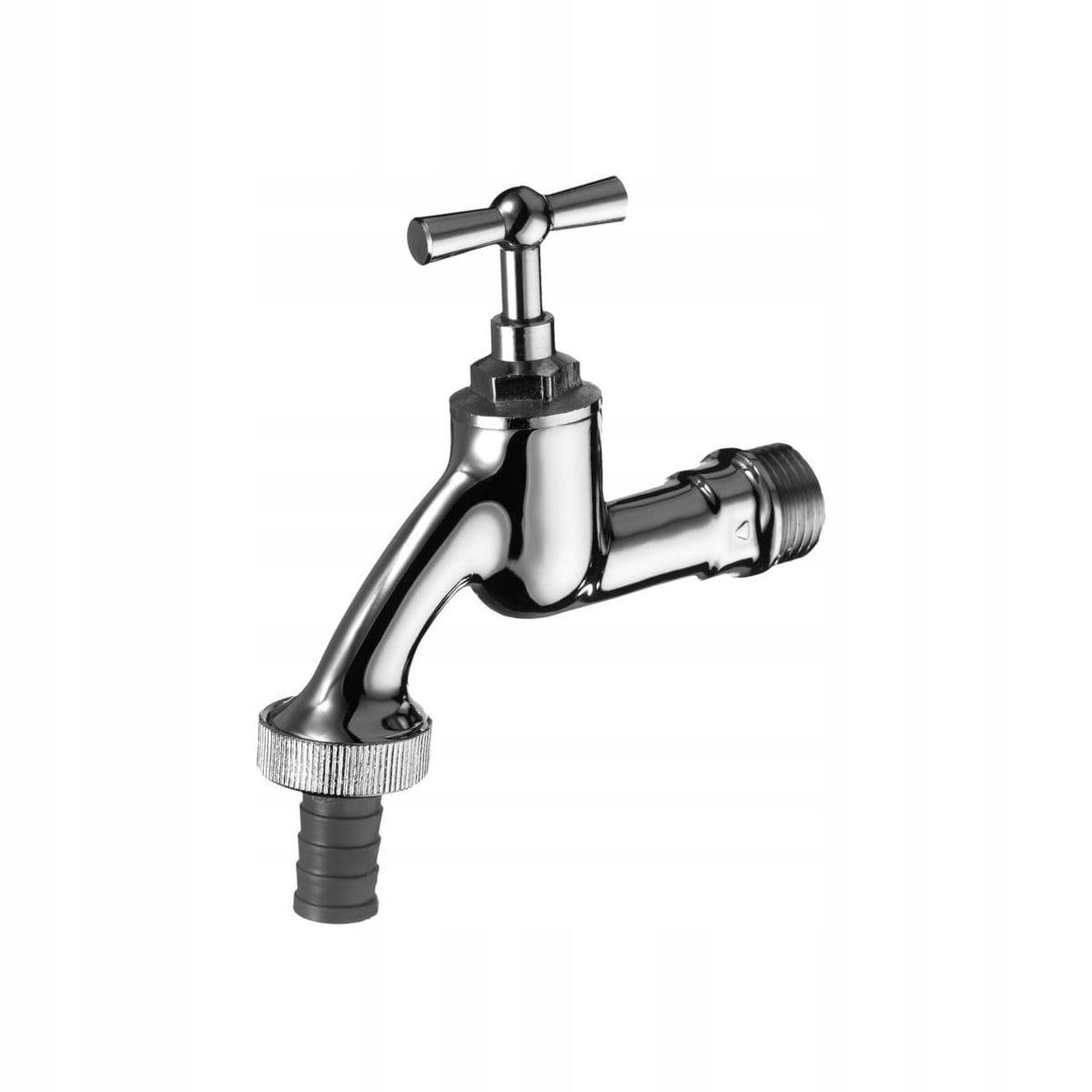 Zawór czerpalny 1/2 chrom z pokrętłem motylkowym