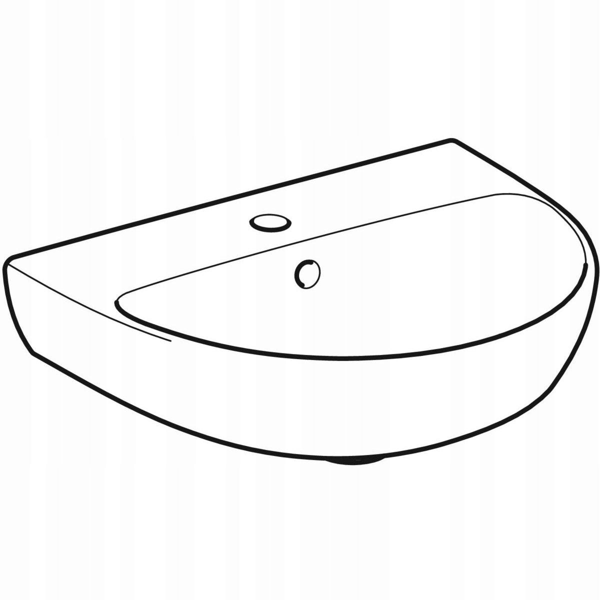 Umywalka kompaktowa Selnova B50 cm, H18 cm, T41 cm, z przelewem, z otworem