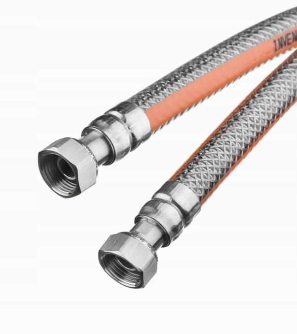 INVENA PRZEWÓD DO GAZU W OSŁONIE PVC Z KOLANKIEM -50CM
