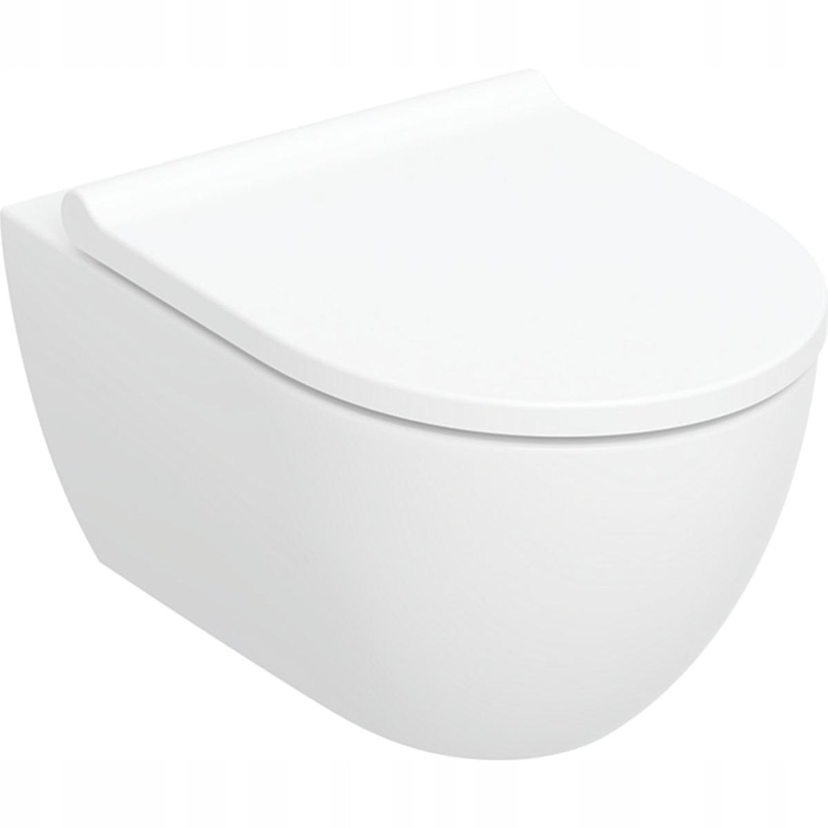 Zestaw wiszącej miski WC Acanto, lejowa, B36 cm, H38.5 cm, T53 cm, ukryte m