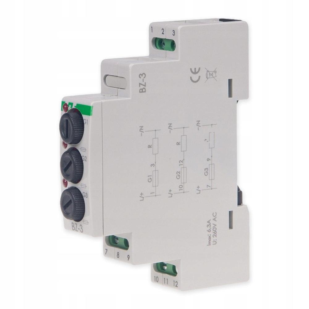 F&F Moduł bezpiecznikowy BZ-3 trójgniazdowy, I=6.3A, 1 moduł