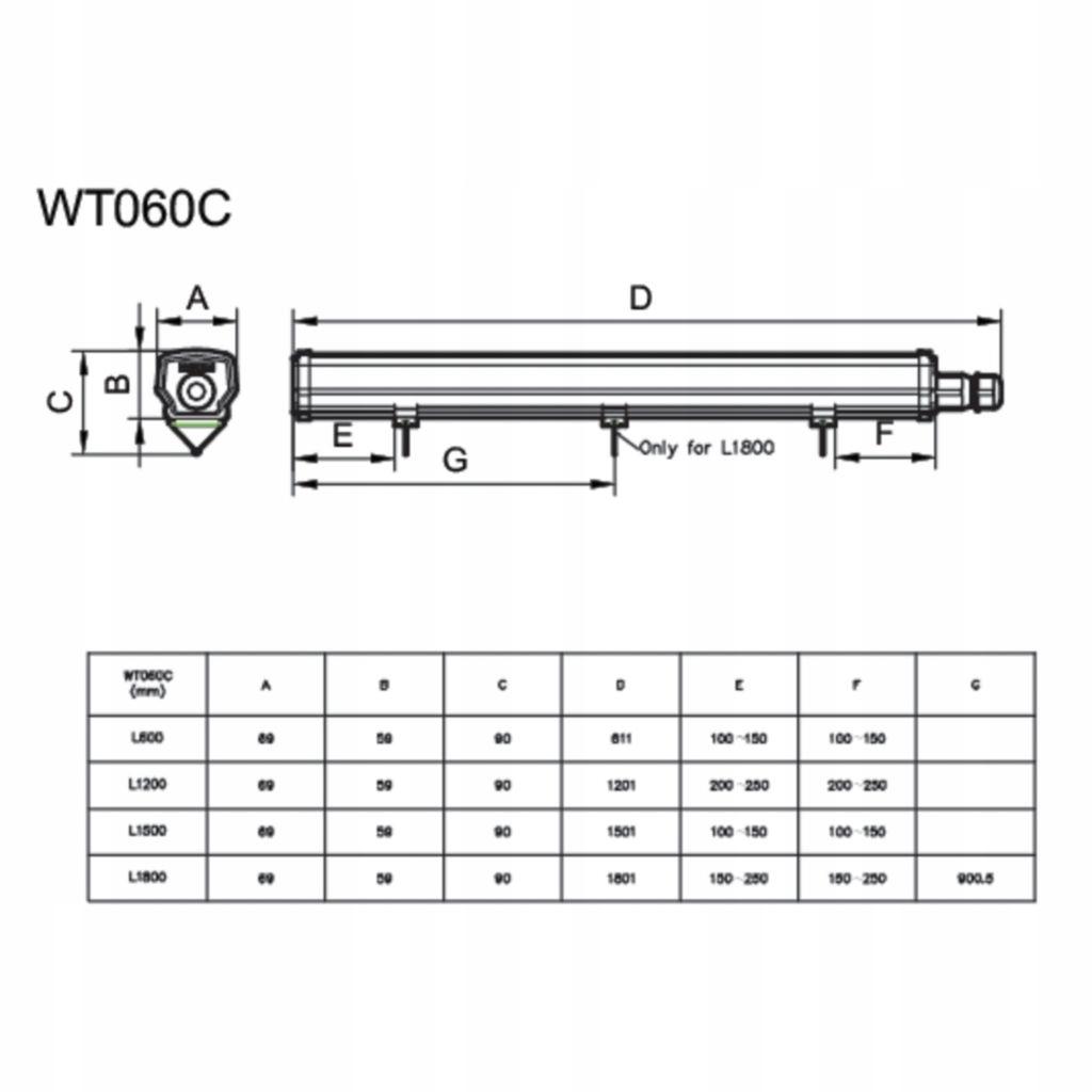 PHILIPS Oprawa hermetyczna LED WT060C 1500mm 46W, 4000K, 5600lm, IP66