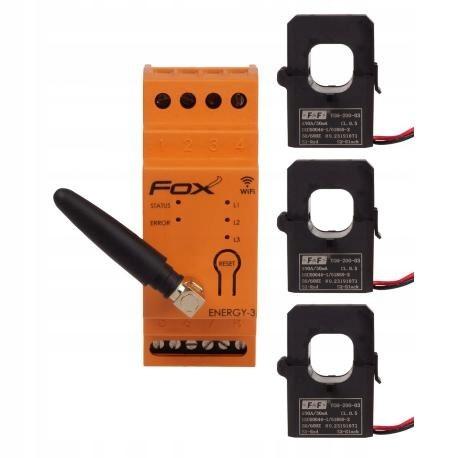 F&F Monitor energii elektrycznej WI-FI 3F+N,FOX ENERGY 3, WI-MEF3 200A,