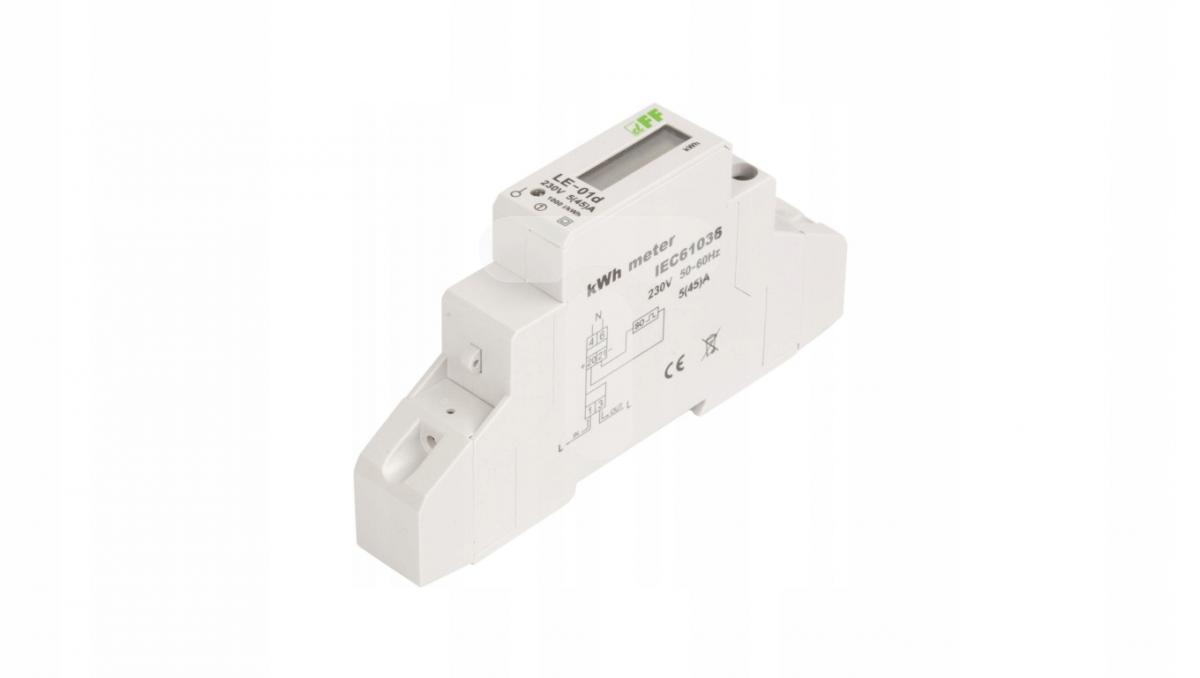 Licznik energii elektrycznej LE-01d - jednofazowy, wyświetlacz LCD, kl.1, 5