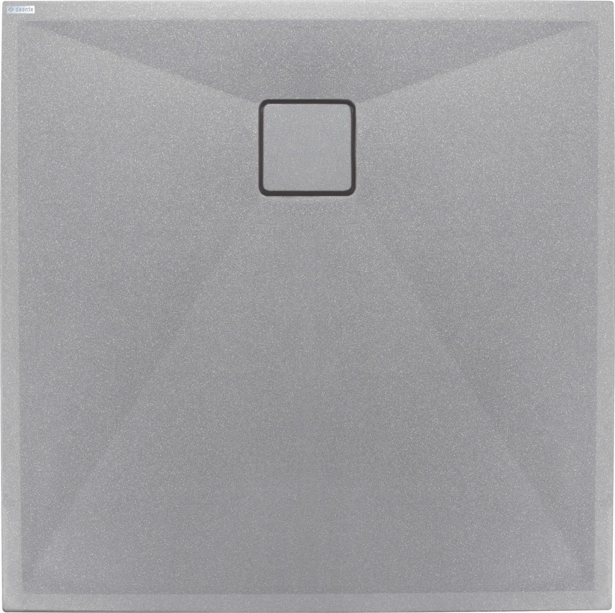 DEANTE Brodzik granitowy kwadratowy 80x80 cm Correo, szary metalik