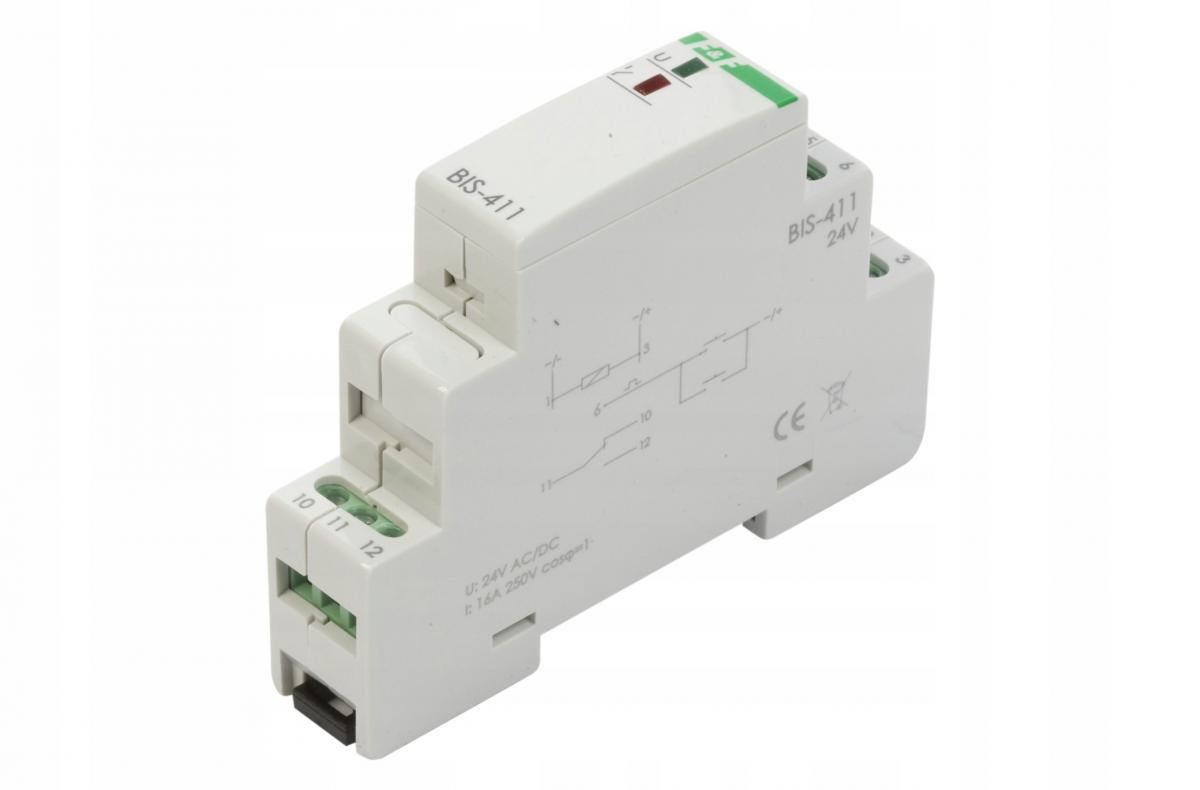 F&F Przekaźnik bistabilny 24V, montaż na szynie DIN BIS-411-24V