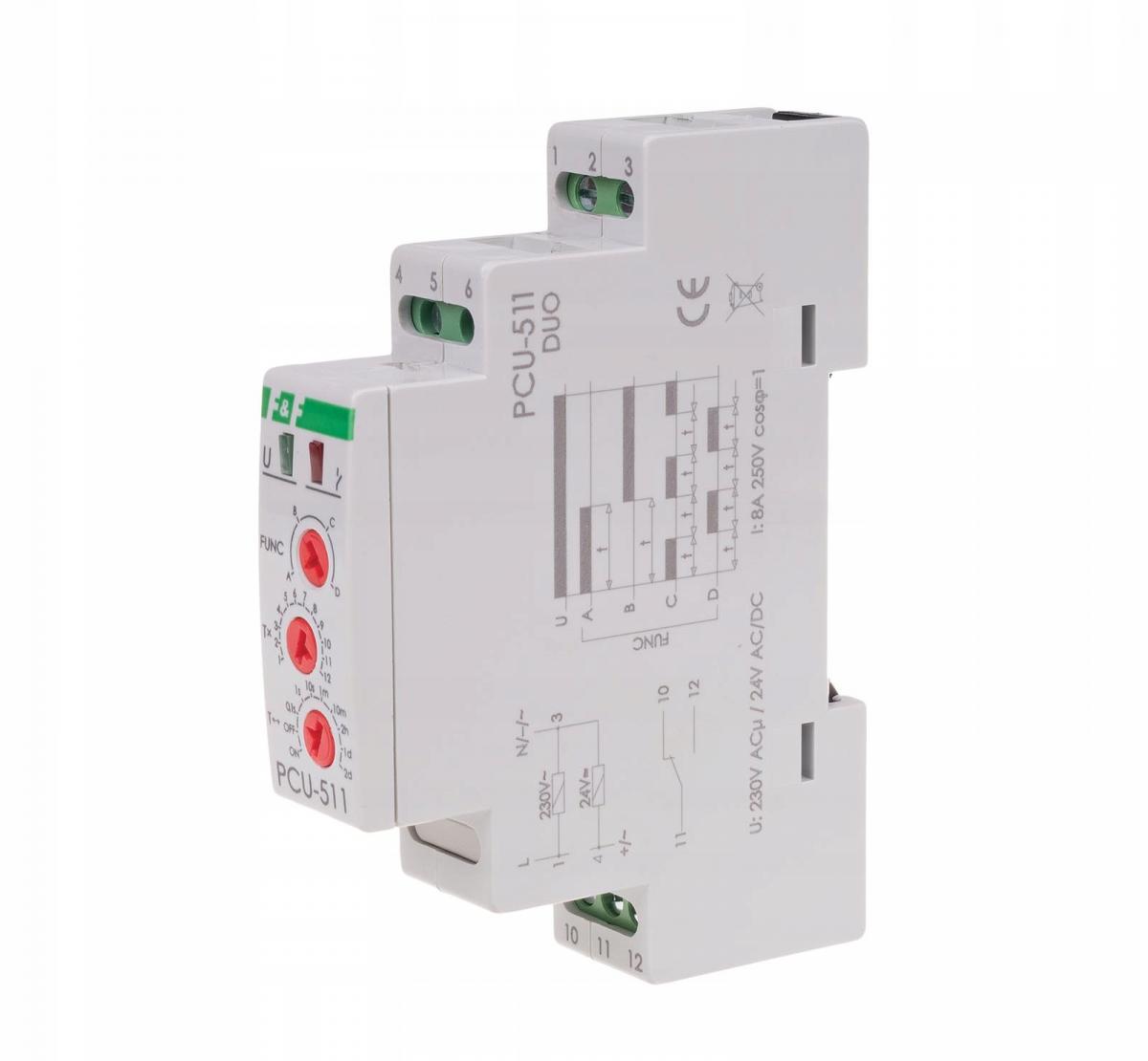 Przek.czasowy 230V AC / 24 V AC/DC uniwersalny zakres czasowy 0,1s÷24h Un=2