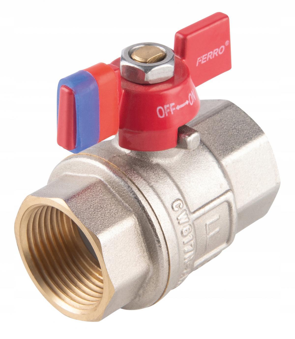 Zawór kulowy nakrętno-nakrętny z motylkiem, 1 1/4, F-Power