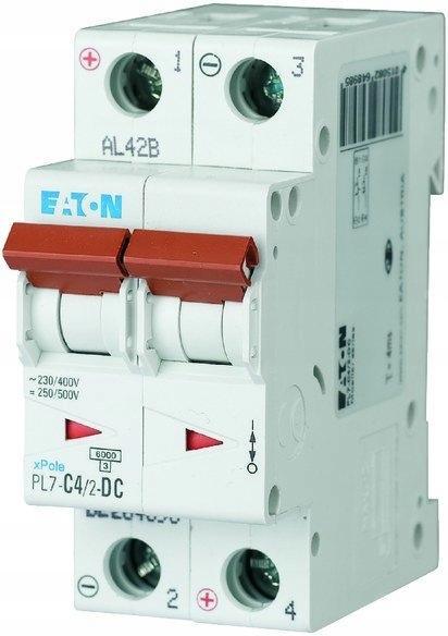 EATON Wyłącznik nadprądowy 10kA DC PL7-C4/2-DC