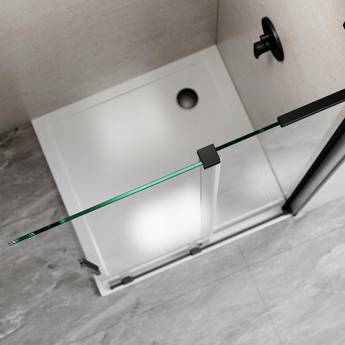 KABINA WALK-IN PRZESUWNA 90 CM, TRANSP 8 MM, CZARNY