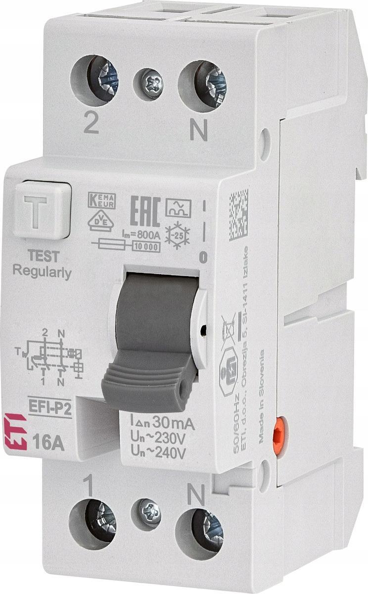 ETI Wyłącznik różnicowoprądowy EFI-P2 A 16/0.03