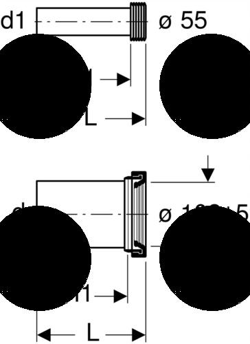 Zestaw przyłączeniowy do muszli wiszących, d90