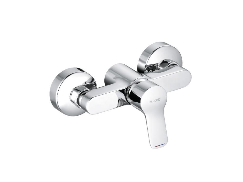 Bateria natryskowa ścienna KLUDI PURE&EASY 1-uchwytowa mosiężna chrom