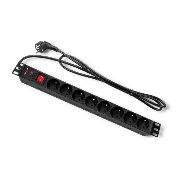 Listwa zasilająca antyprzepięciowa CB do szafy RACK 19 1U 16A PDU 8xFRENCH