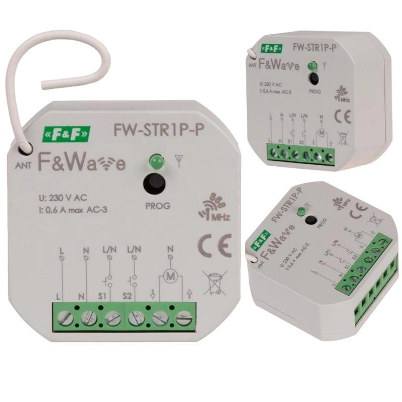 Radiowy sterownik rolet 230V, do montażu podtynkowego, do puszki 60 85÷265V