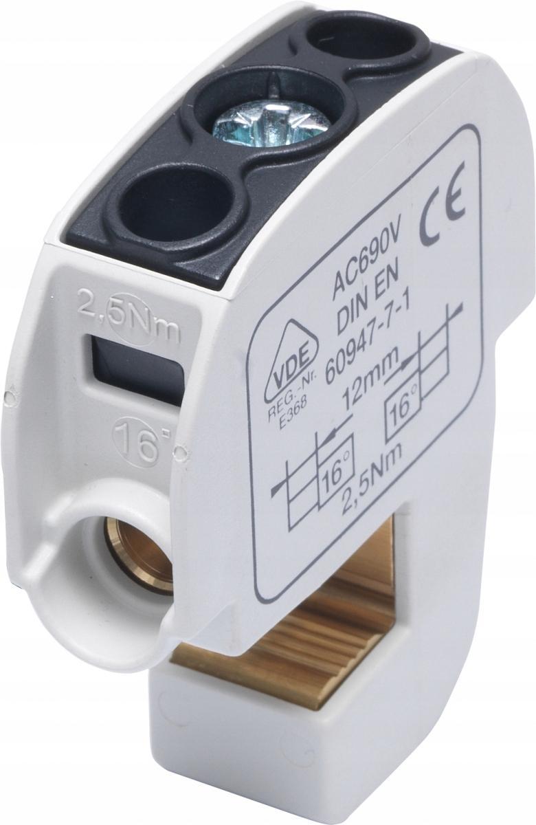 SIMET SBB 16 Zacisk izolowany szynowy 86105 czarny SIMBLOCK