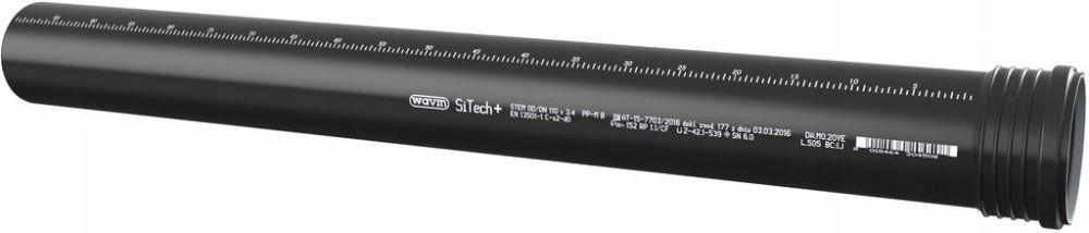 WAVIN Rura kielichowa 75x1000, SiTech+ czarny