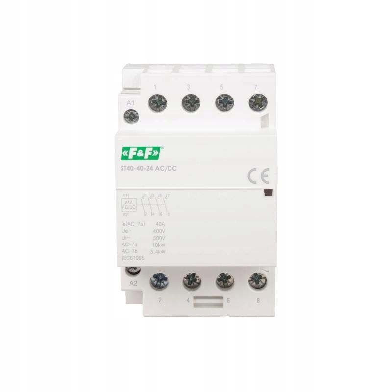 F&F Stycznik 40A, 24 V ACDC, styki 4NO ST40-40-24ACDC