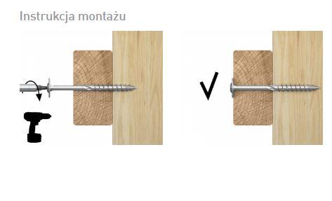 CS Wkręt konstrukcyjny do drewna 8,0x300mm łeb podkładkowy, TX [OP 50]