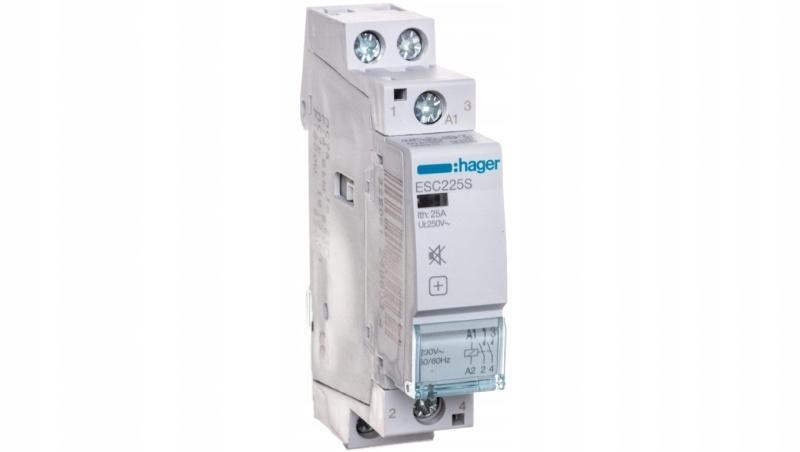 HAGER Stycznik cichy 230VAC 2NO 25A AC-7a/b