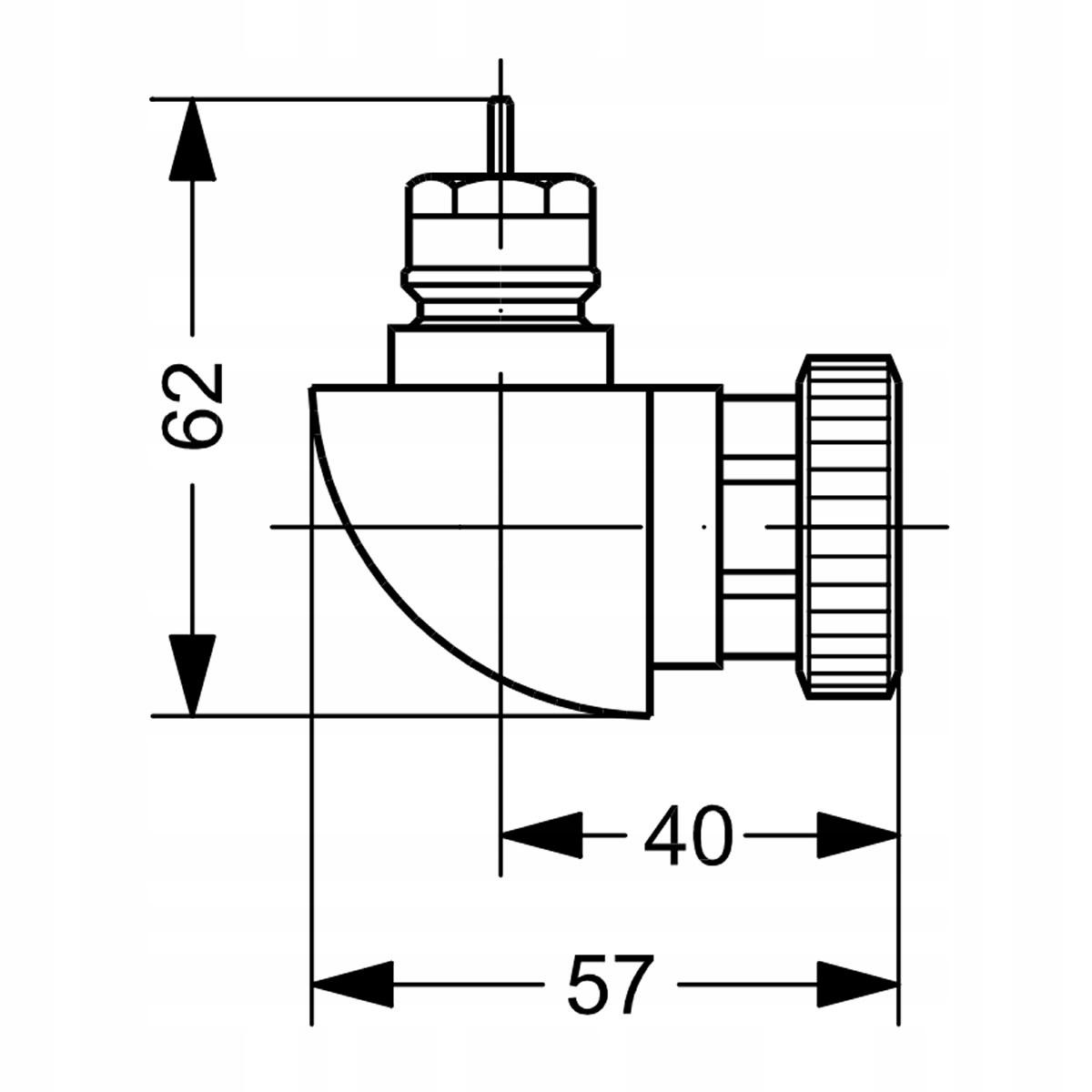 Adapter kątowy do grzejników z zaworami zintegrowanymi produkcji Danfoss
