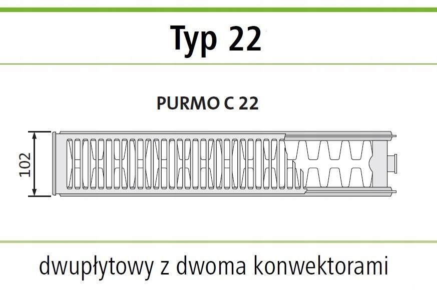 Grzejnik stalowy PURMO C22 400x1600 C 22 BOCZNY 48h