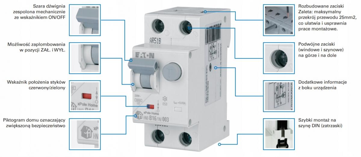 EATON Wyłącznik nadprądowy 6kA HN-C50/1