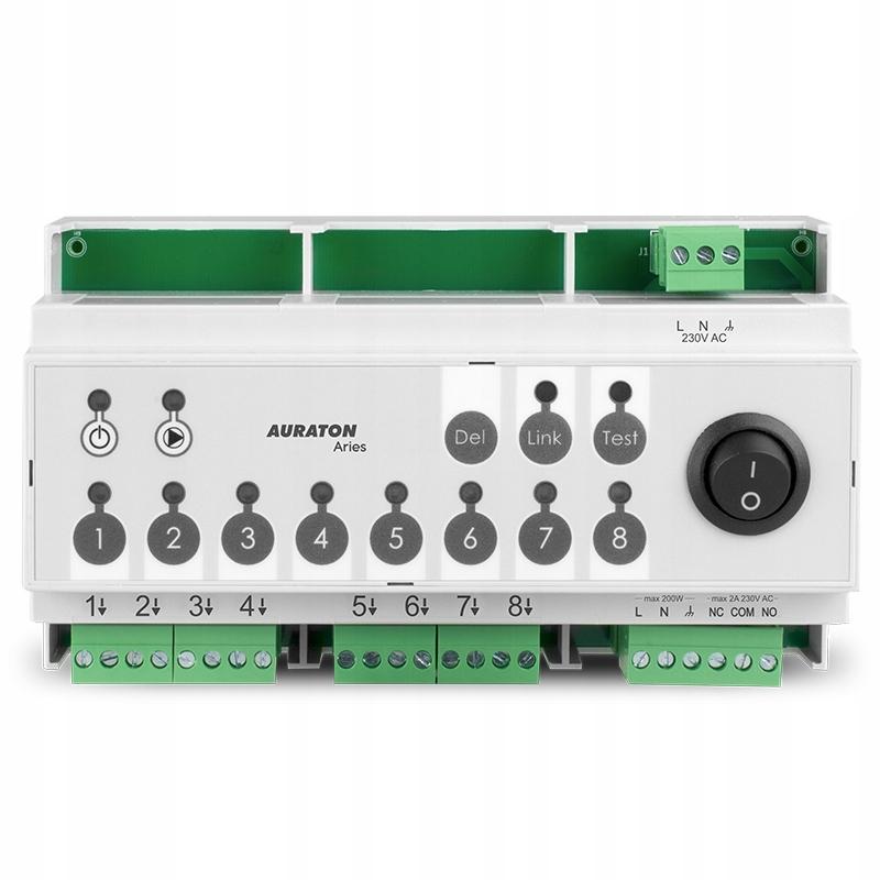 Listwa ster. 8 siłownikami do mont w szafkach instalacyjnych LARS Aries