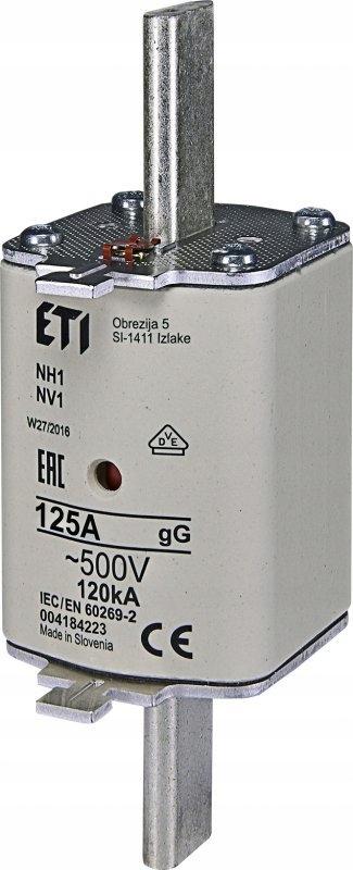 ETI Wkładka topikowa przemysłowa zwłoczna KOMBI NH1 gG 25A/500V