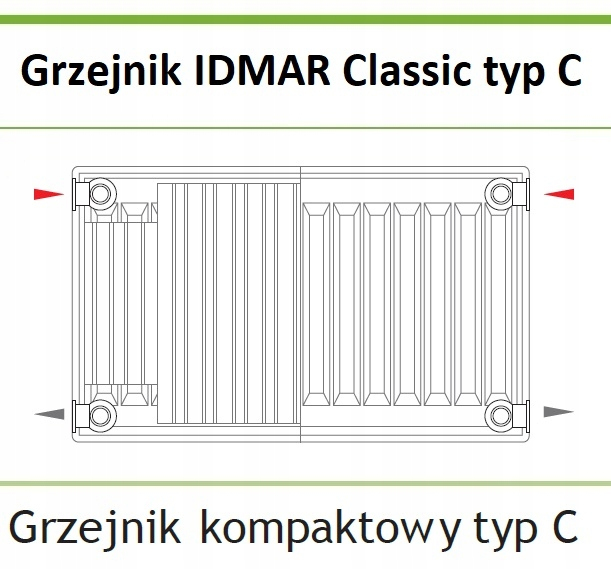 Grzejnik IDMAR C 22 550x2600 boczny