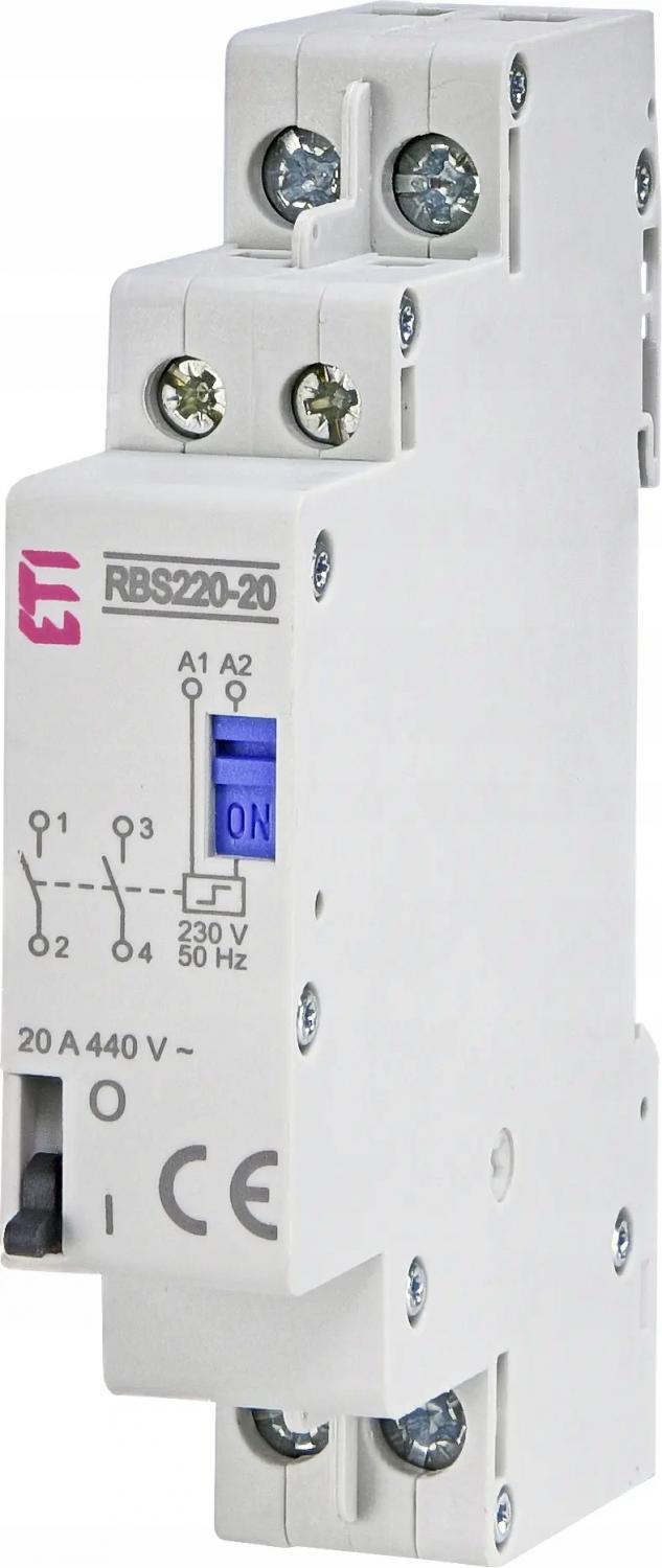 ETI Stycznik bistabilny 20A 2-biegunowy, 1-modułowy RBS220-20-230V AC