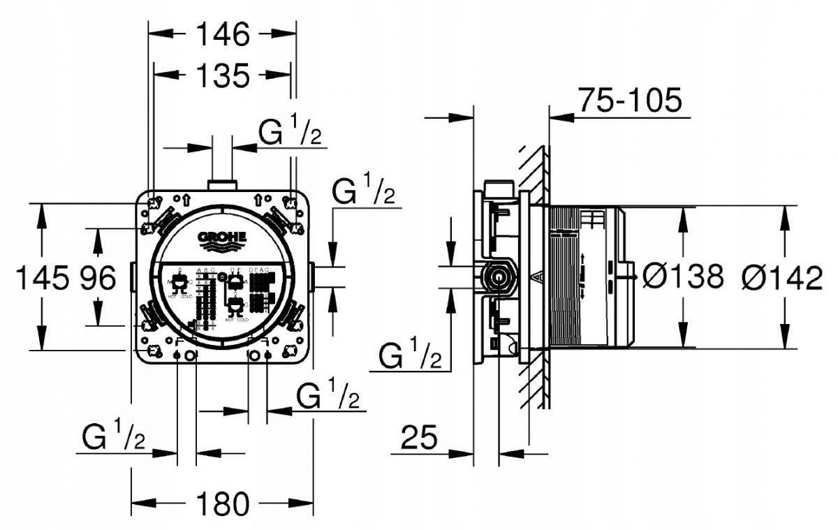 GROHE Element podtynkowy uniwersalny GROHE Rapido SmartBox