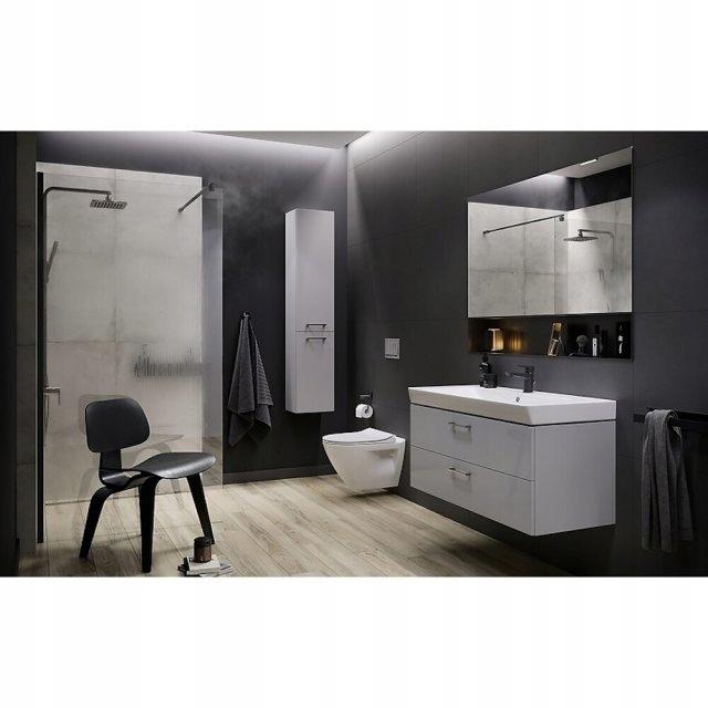 Kabina prysznicowa Walk-In Mille czarna 100 x 200 szkło transparentne