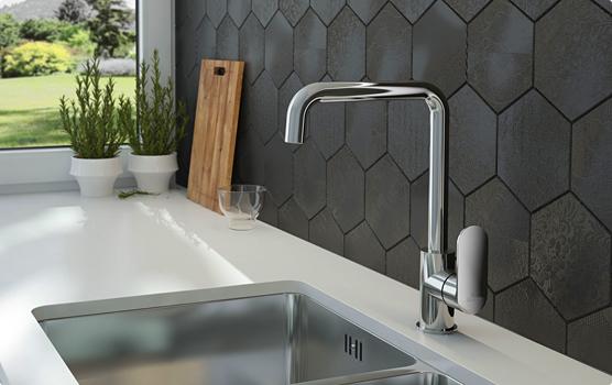 Zlewozmywak Tango dekor 1-komorowy z ociekaczem 800x600x150, 2 + osprzęt