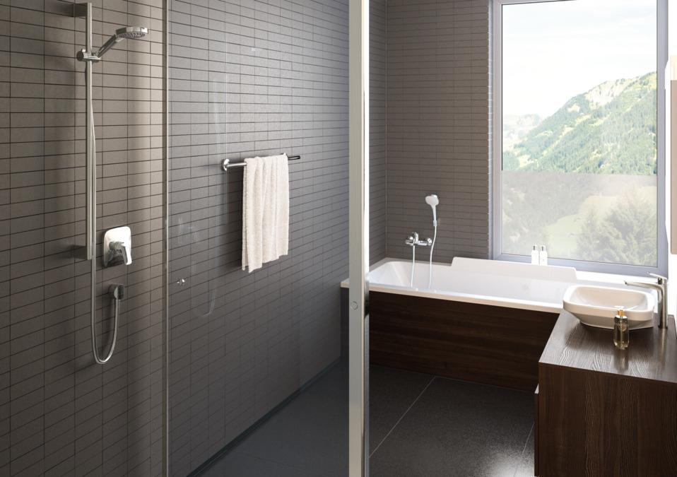 Bateria natryskowa podtynkowa Hansgrohe Logis srebrny