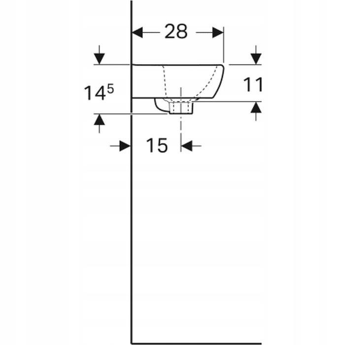 Umywalka kompaktowa Selnova Square B36 cm, H14.5 cm, T28 cm, z przelewem, z