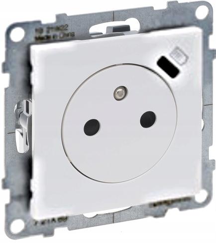 Gniazdo płaskie 2P+Z - 16 A - z USB Typ - C - 1,5 A - zaciski automatyczne
