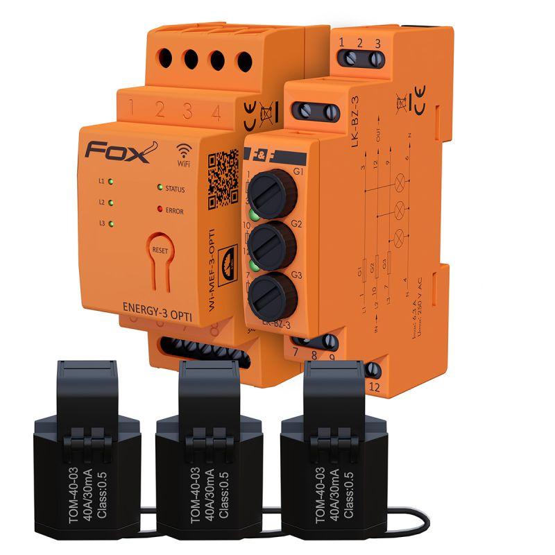 F&F Zestaw: monitor zużycia energii MEF-3-OPTI-40 FOX z lampką LK-BZ-3