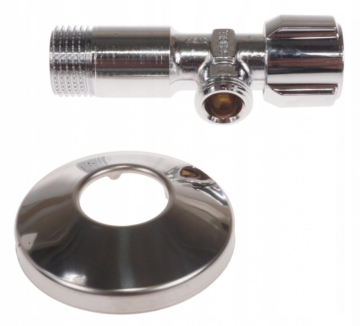 Zawór kątowy regulacyjny Comfort 1/2x3/8 bez nakrętki, chrom