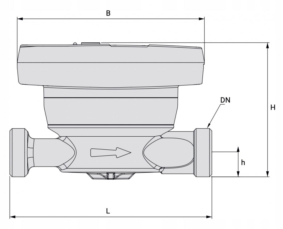 Ciepłomierz kompaktowy HYDROCAL M4 1/2'' QN-0,6 m3/h DN15 zasilanie RADIO b