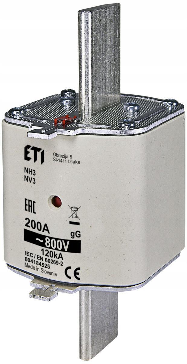 ETI Wkładka topikowa zwłoczna - 800 V - KOMBI NH3 GG 250A/800V