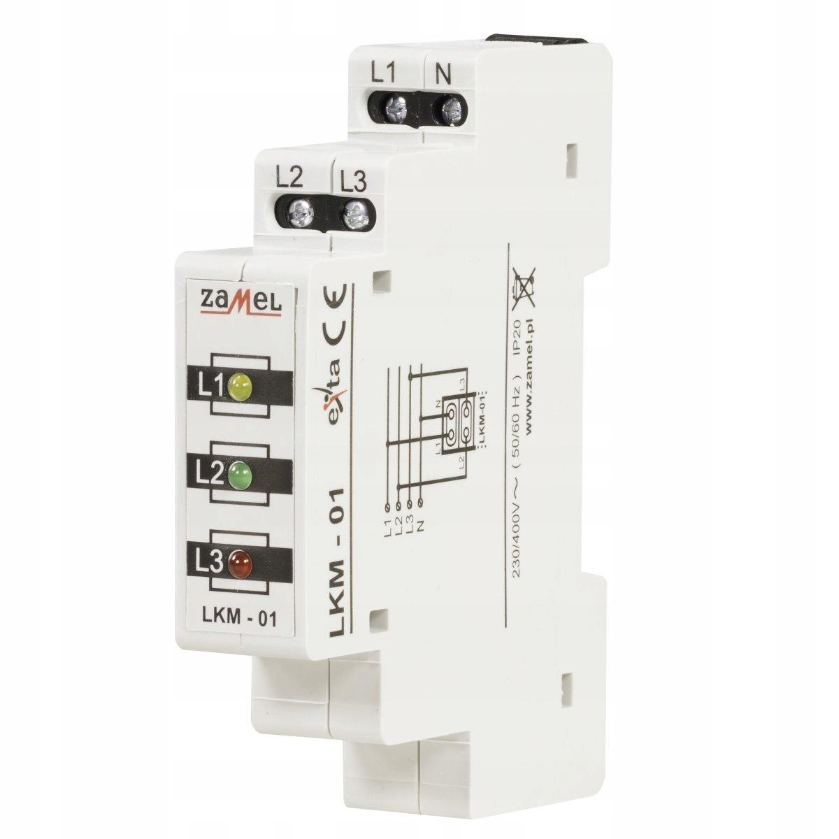 Wskaźnik zasilania 230V/400V LED czerwona/zielona/żółta TN Typ: LKM-01-40