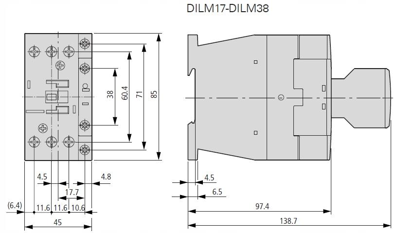 EATON Stycznik mocy I=25A [AC-3] 1Z 0R DILM25-10(400V50HZ,440V60HZ)