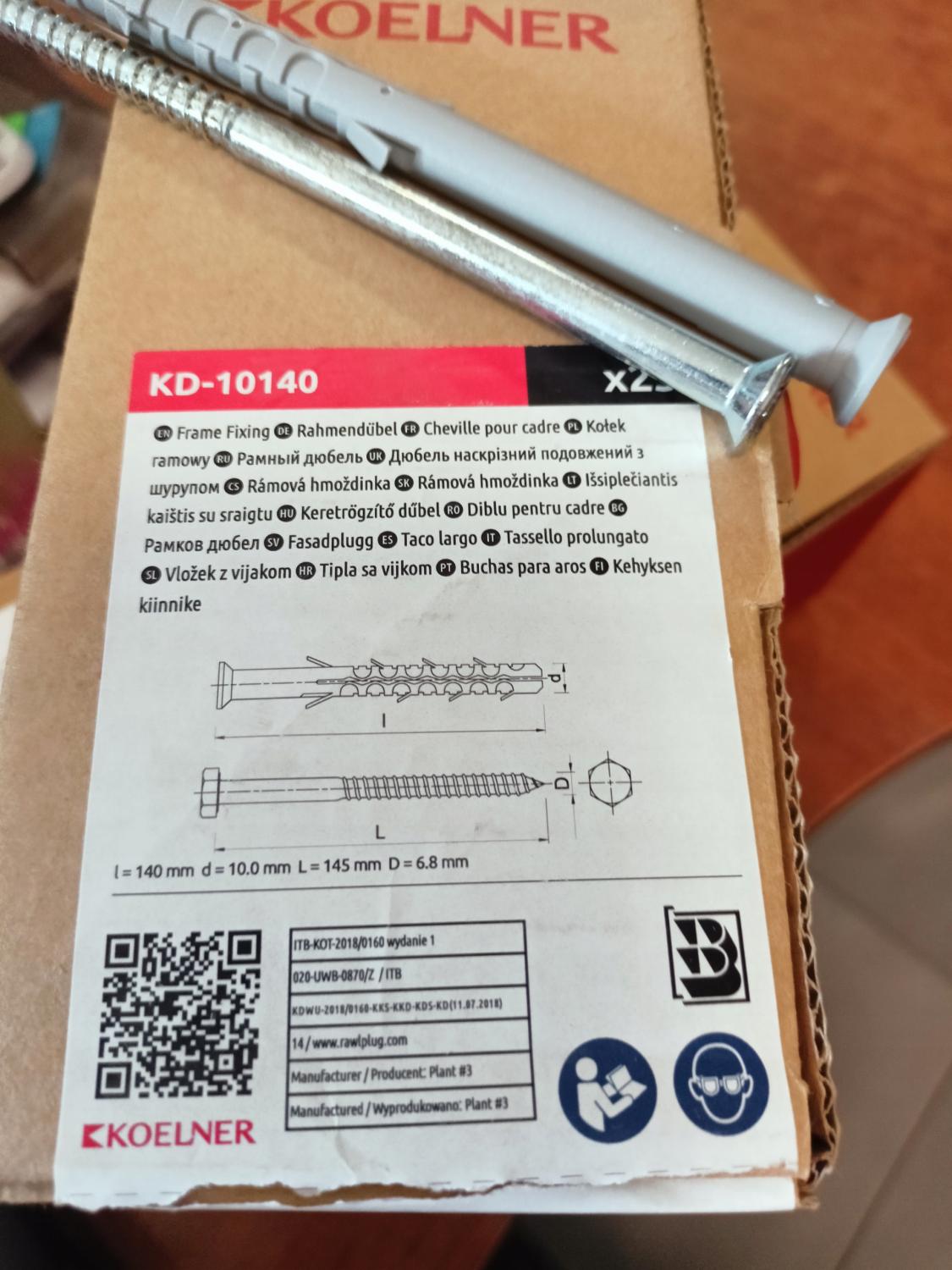 Kołek fi 10x140 mm z długą płaszczyzną podziału z wkrętem sześciokątnym