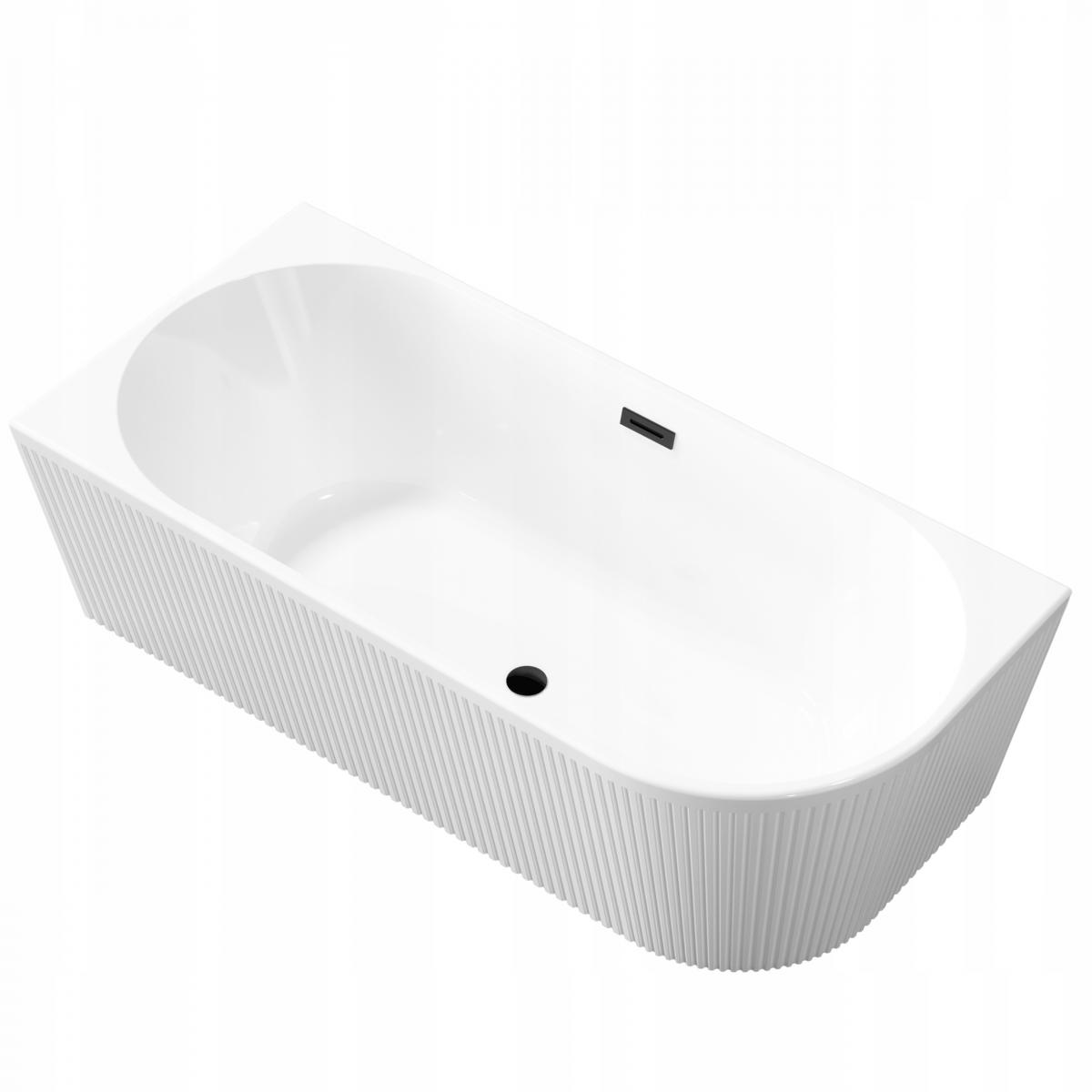 INVENA WANNA WOLNOST.PRZYŚC.RYFLOWANA 170 GLAMOUR TREND LEWA SYF.CZARN