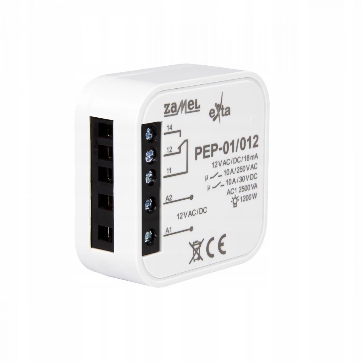 ZAMEL Przekaźnik elektromagnetyczny dopuszczalny 12VAC/DC, 10A PEP-01/012