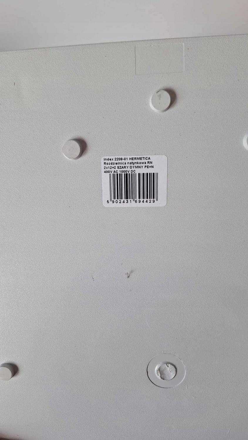 Rozdzielnica natynkowa HERMETICA 2x12+2 modułów PE+N drzwi przydymiane IP65