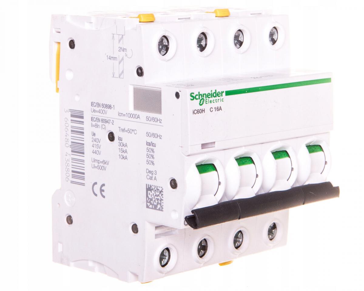 SCHNEIDER ELECTRIC Wyłącznik nadprądowy iC60H-C16-4 C 16A 4-biegunowy