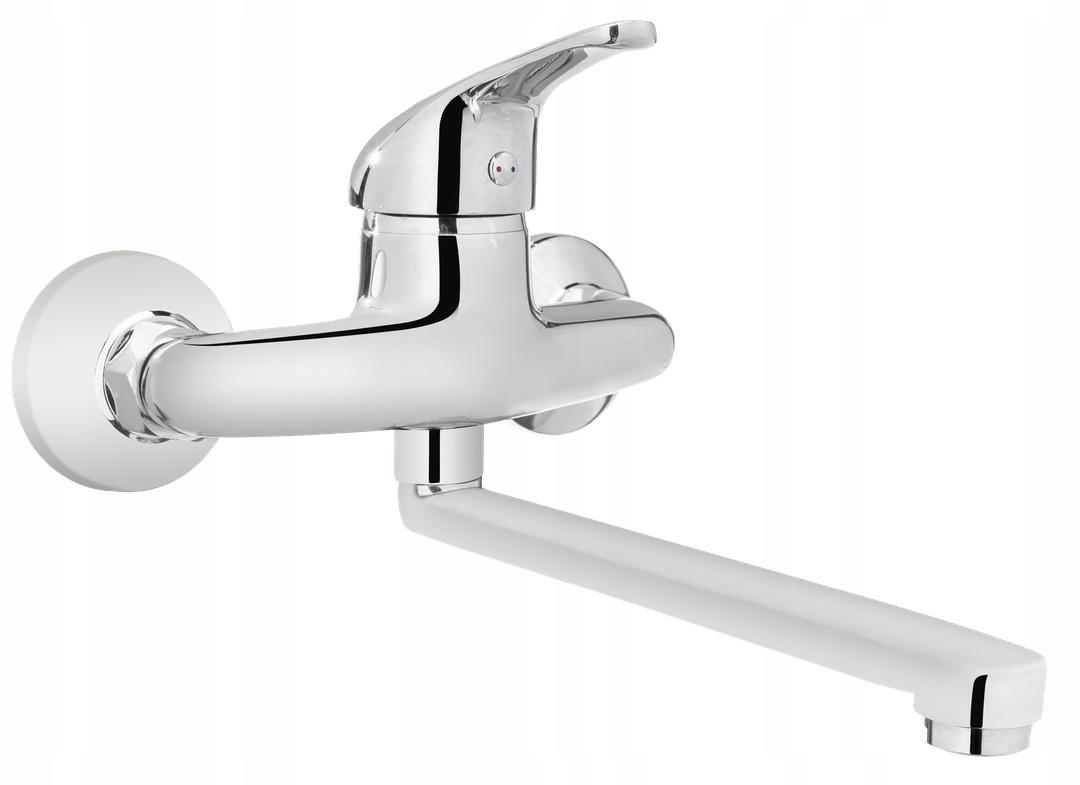 Bateria kuchenna Alba ścienna dwuotworowa chrom