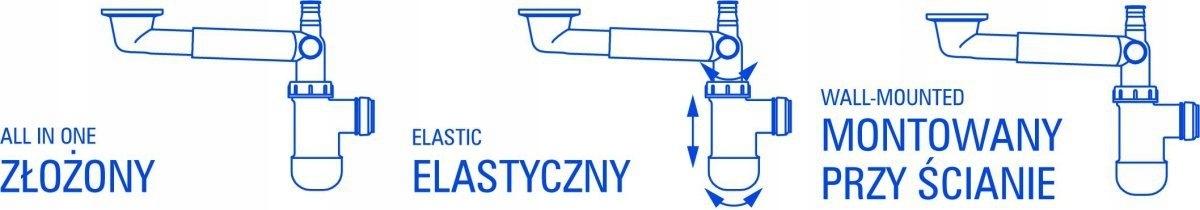 DEANTE Syfon do umywalki teleskopowy, biały